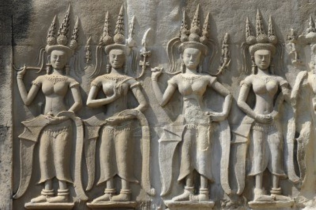 Apsara Carvings in Angkor Wat Temple
