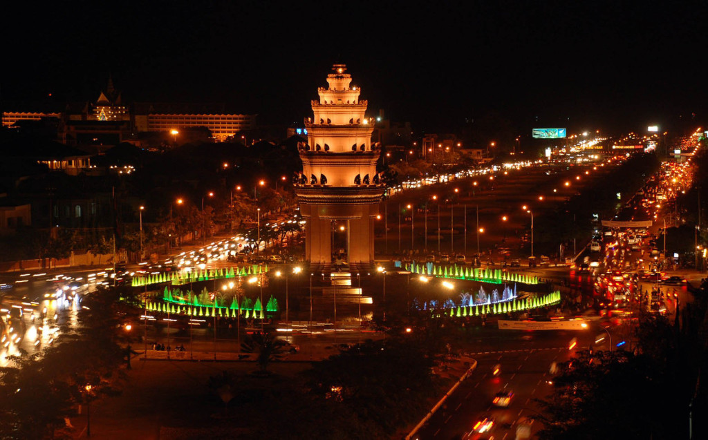 Independence Monument is beatiful at night, Phnom Penh, Cambodia