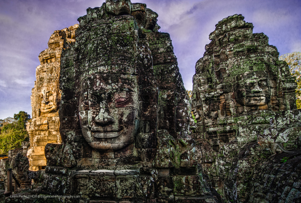 Rock Faces of Angkor Thom temple in Siem Reap