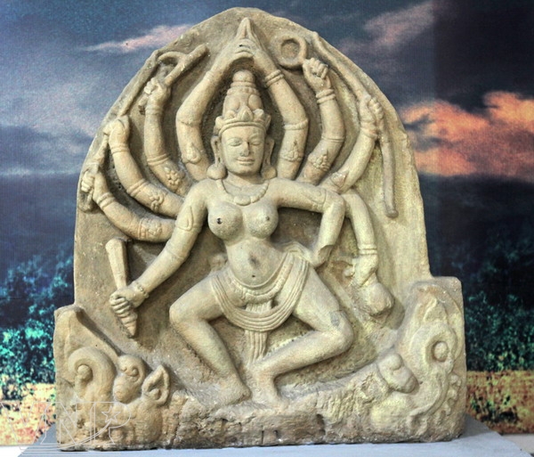 Goddess Mahisamardini – 12th century, An Ancient Champa Sculpture in Binh Dinh Museum.