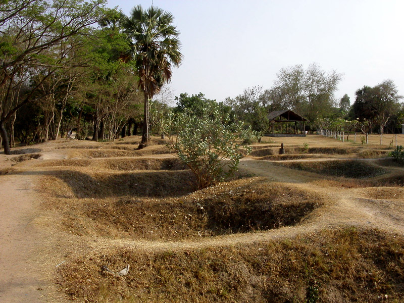 Mass grave sites scar the earth Killing Fields Phnom Penh, Cambodia