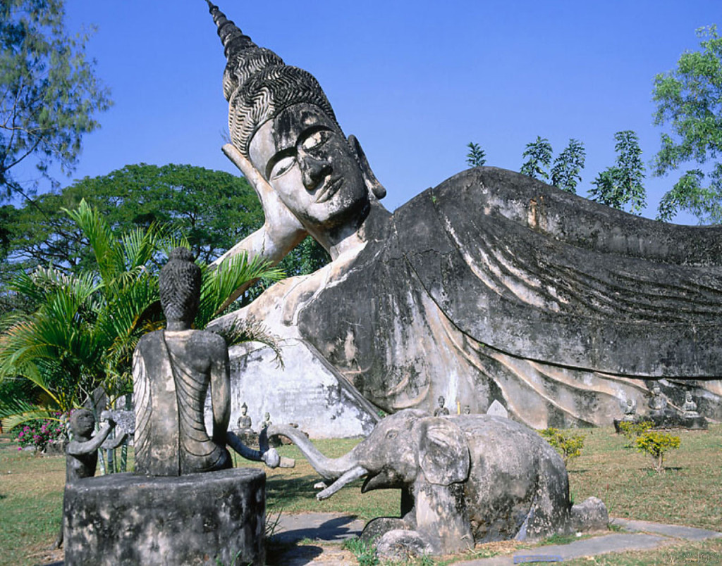 Statue of Buddha in Xieng Khuan also known as  Buddha park in Laos