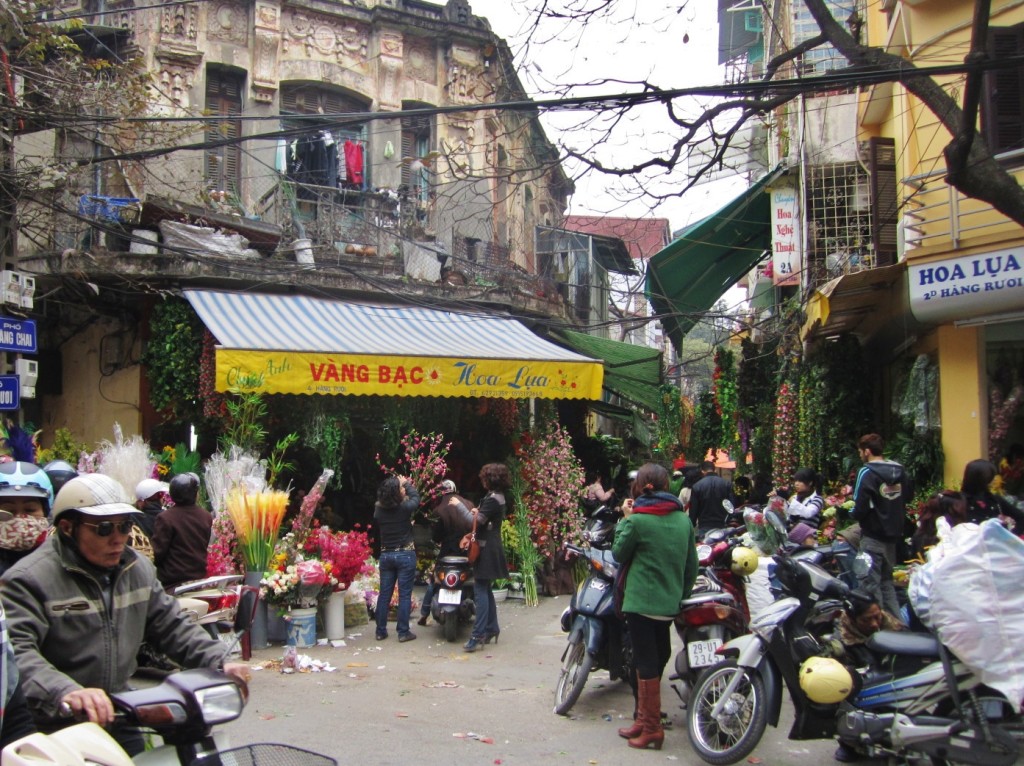 A street corner in Hanoi Old Quater.