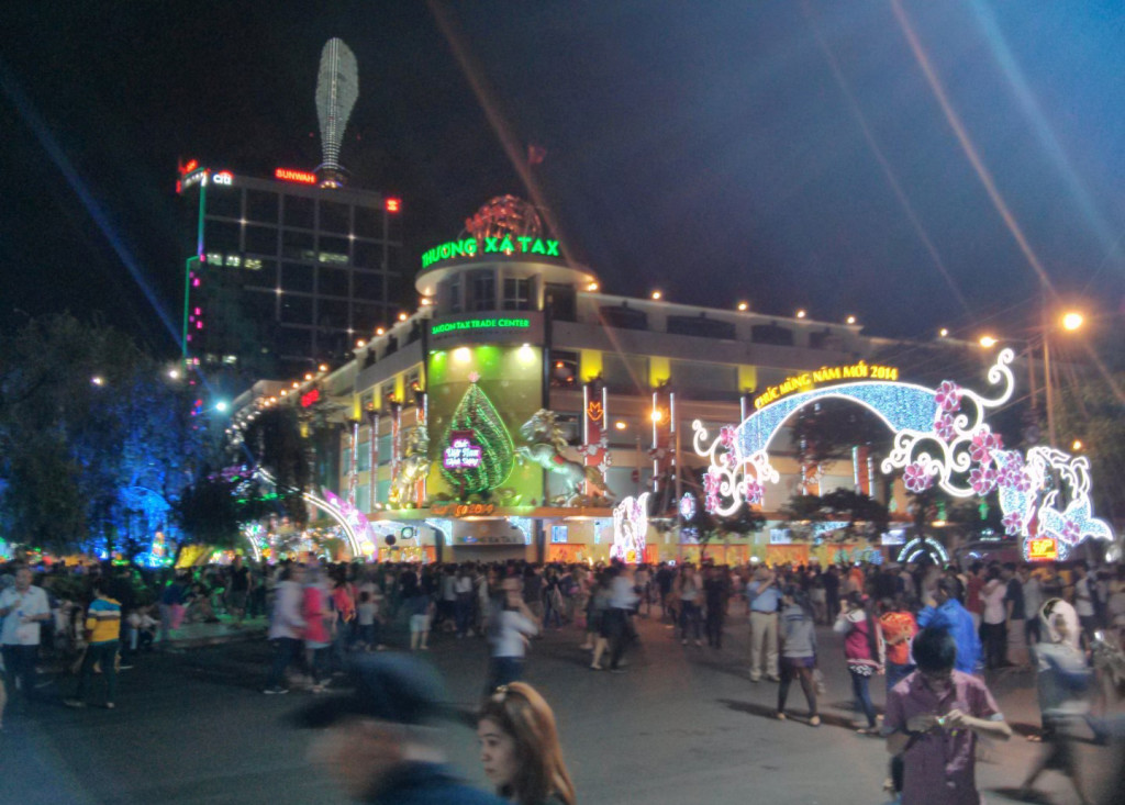 Crowd in Saigon in Tet holiday