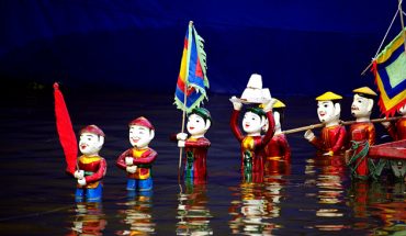 Water puppet show in Thang Long Water Puppet Theater