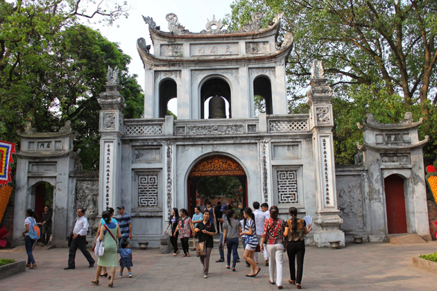The main gate of Temple of Literature in Hanoi