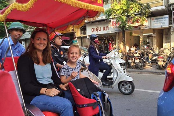 cyclo tour at hanoi old quarter - Vietnam family tours
