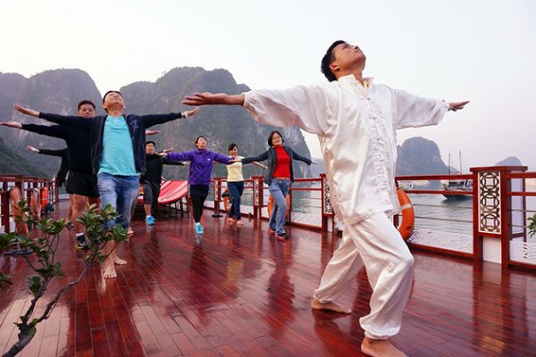 tai chi lesson halong bay 14 day vietnam family tour