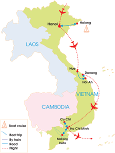 10-Day Taste Of Vietnam Tour - Map