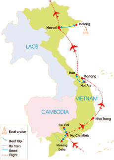 15-Day Classic Vietnam - Map