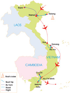 17-Day Vietnam Food Adventure Tour - Map