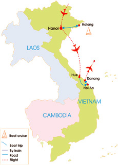 9-Day Vietnam Honeymoon Tour - Map