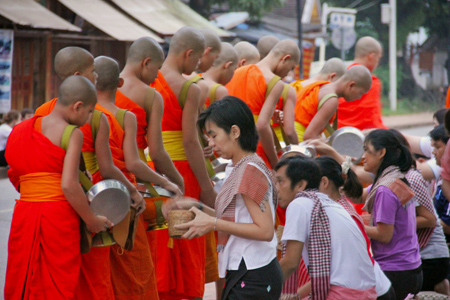 Alms giving Ceremony in Luang Prabang