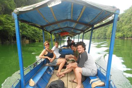 Boat trip in Ba Be Lake vietnam adventure tour