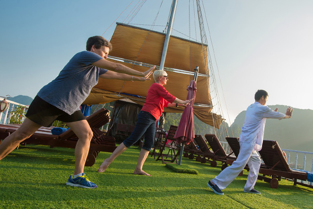 Morning Tai Chi in Halong Bay Cruise