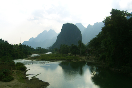 Scenic view of Nam Song River