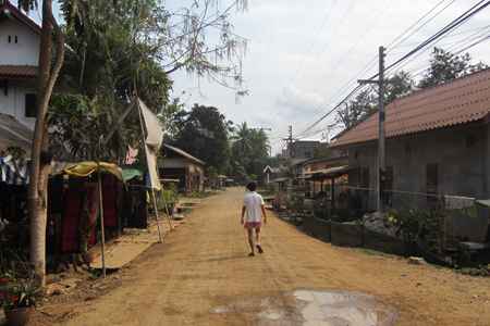 Street scene from a small village in Luang Prabang