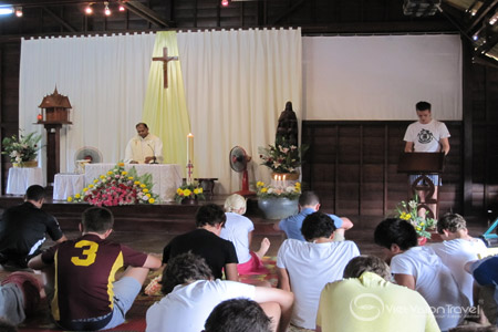 Students at Catholic Church in Siem Reap