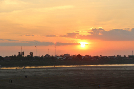 Sunset on the Mekong River in Vientiane