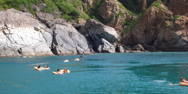 Swimming in the beautiful bay