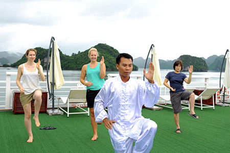 Taichi on Cruise - vietnam wellness tour