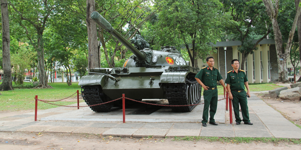 The battle tank in Reunification Palace