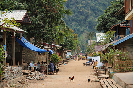The rustic scenery of a village in Muong Khoua