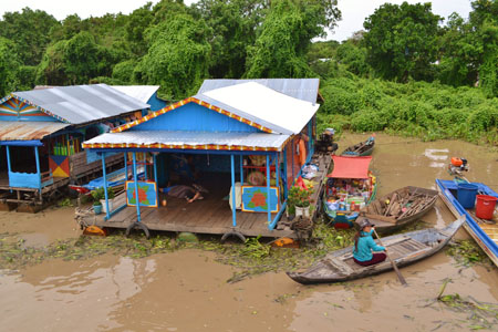 Tonle Sap lake floating village