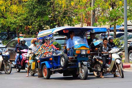 Tuk tuk ride in Luang Prabang