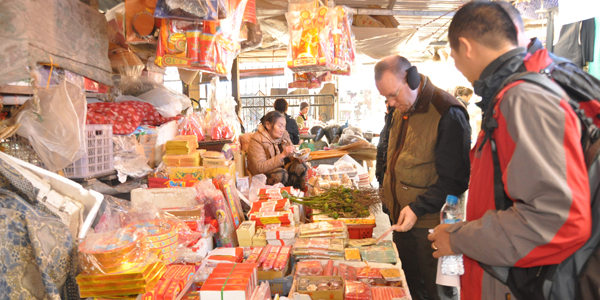 Visiting the local market