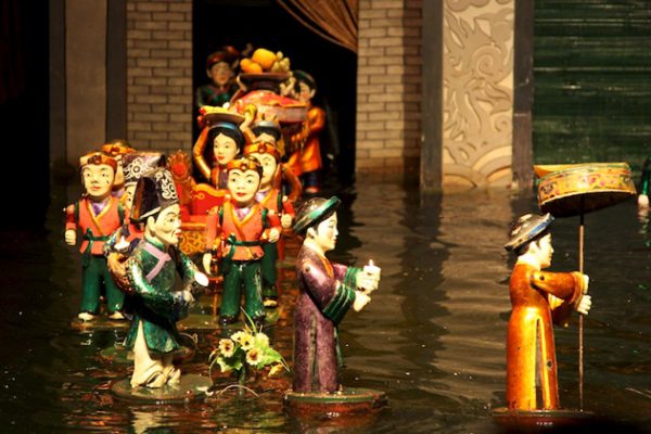 Water Puppet Show in Thang Long Water Puppet Theater
