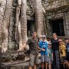 family at Ta Prohm temple - Cambodia tour package