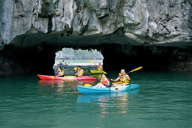 fascinating kayaking in halong bay