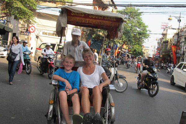 hanoi cyclo tour with kids along the old quarter