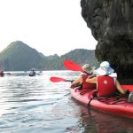 kayaking at halong bay