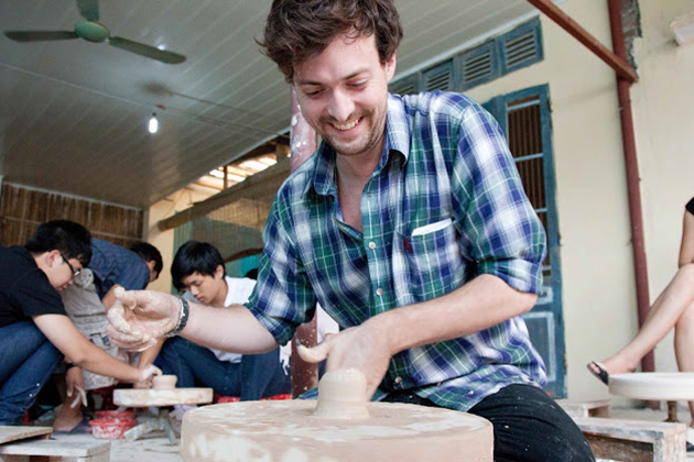 making pottery at bat trang ceramic village