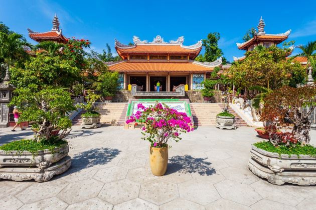 the iconic long son pagoda in nha trang