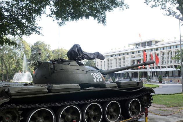 the tank at the reunification palace in ho chi minh city