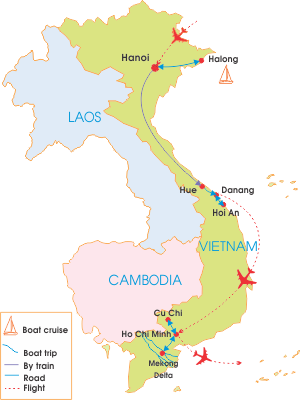 12-Day The Best of Vietnam - Map