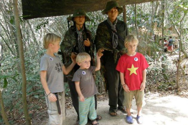 cu chi tunnels tour with kids - Vietnam family tours