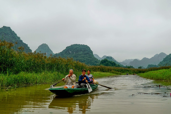 Boat trip in Van Long Wetland Nature Reserve