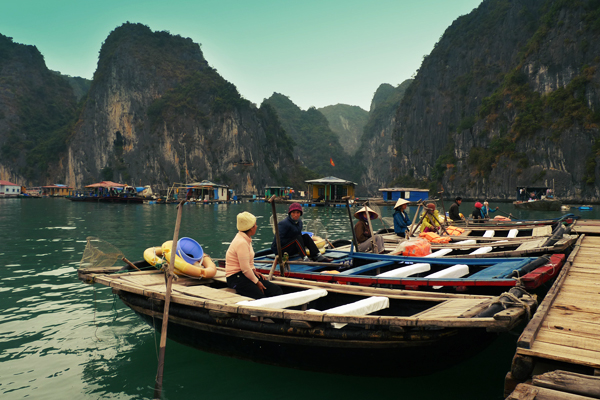 Local boats in Ba Hang Fishing Village