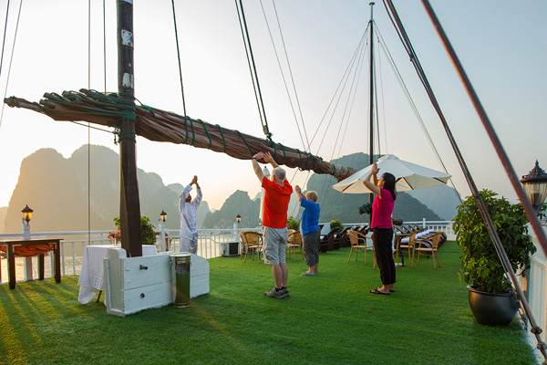 Morning Tai Chi on Halong Bay