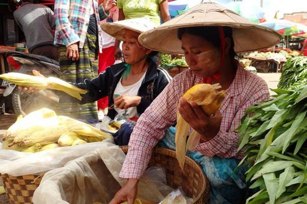 Nyang Oo local market in myanmar