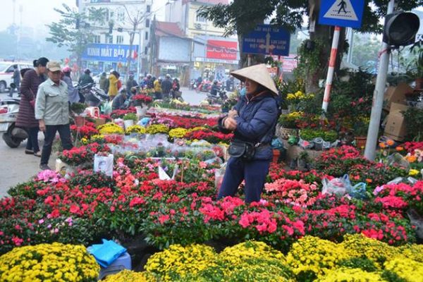 a Flower Market in hanoi