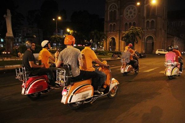 experience saigon vespa tour after dark