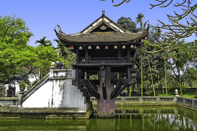 One Pillar Pagoda in the shape of a lotus flower