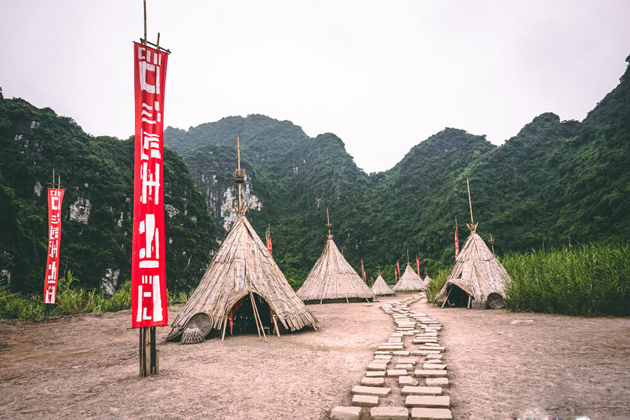 Tribal Village in Kong Skull Island Movie trang an landscape complex