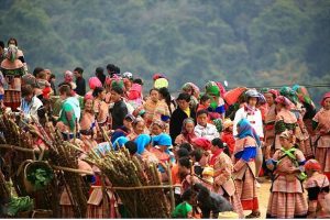 Hmong community exchange their products in Cao Son Market