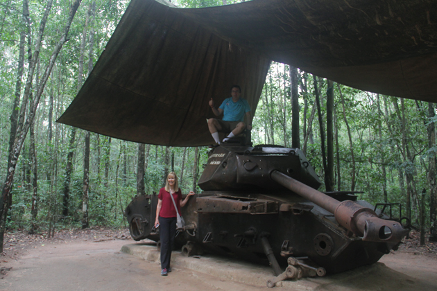 American battle tank in Cu Chi Tunnel